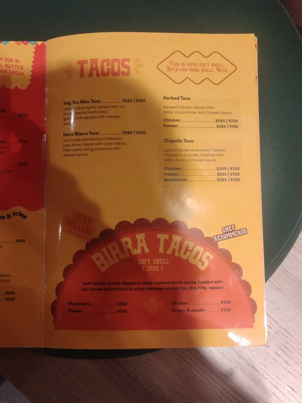 Nacho Mama menu