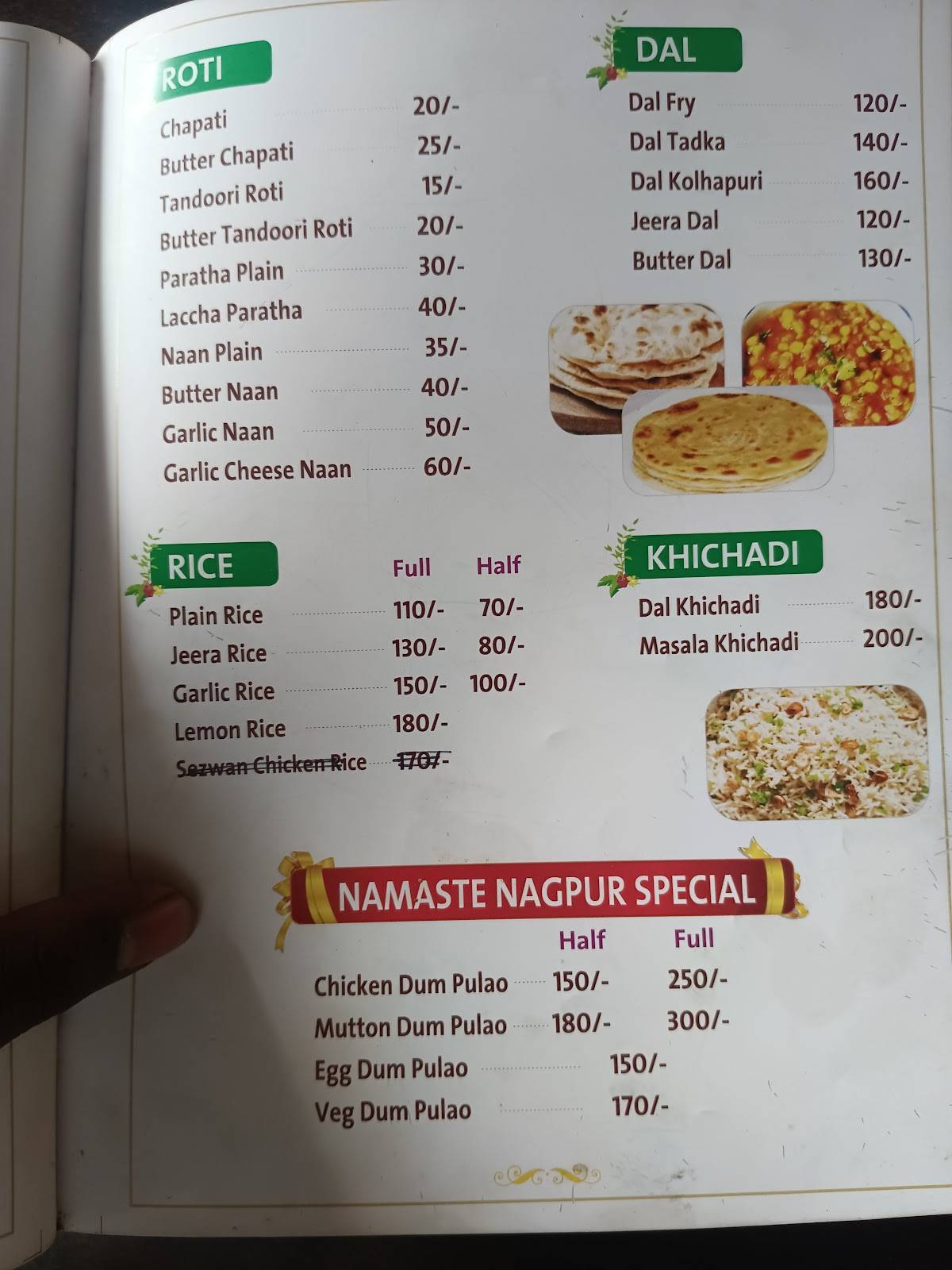 Namaste Nagpur Family Restaurant menu