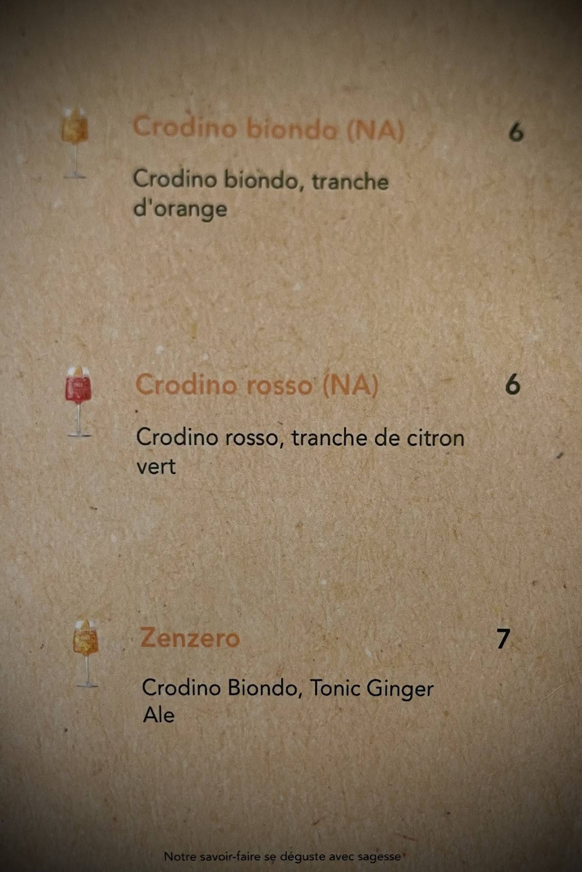 Menu de Limoni - Restaurant