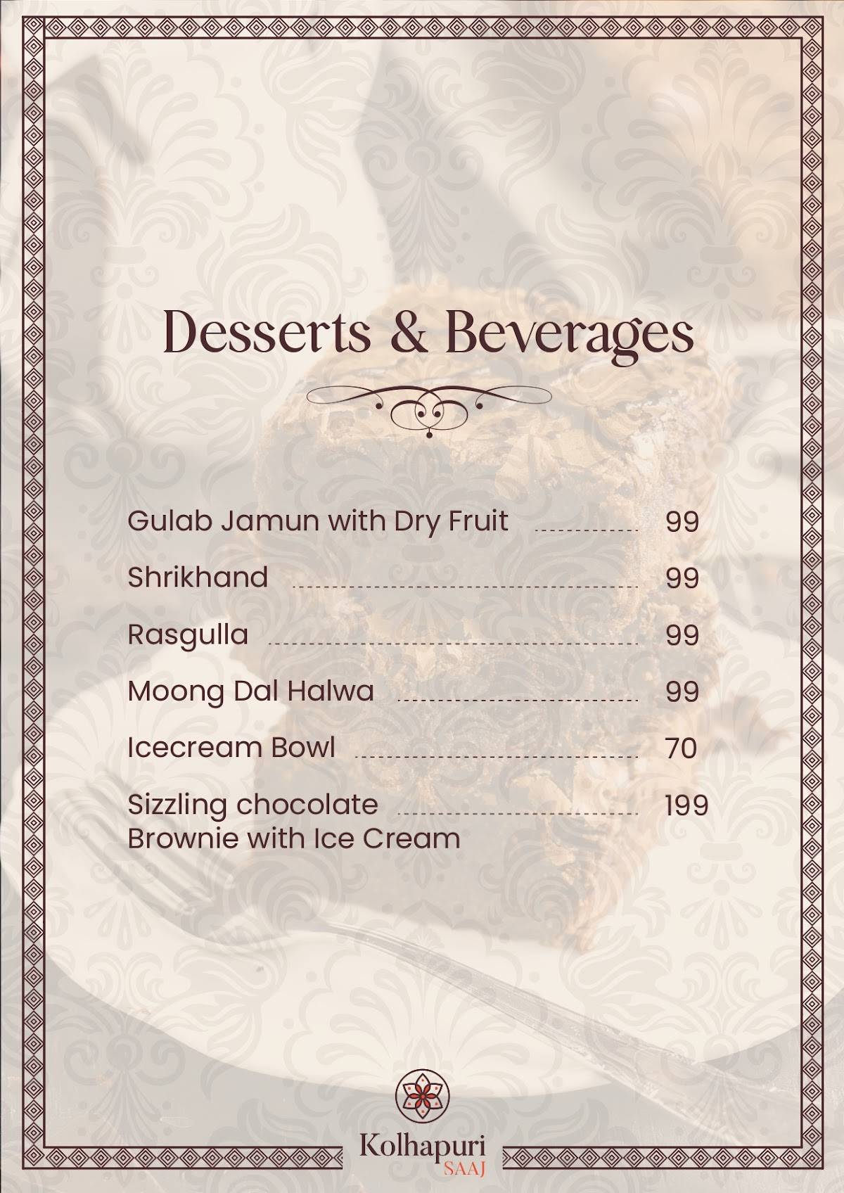 Kolhapuri Saaj Restaurant & Cloud Kitchen menu