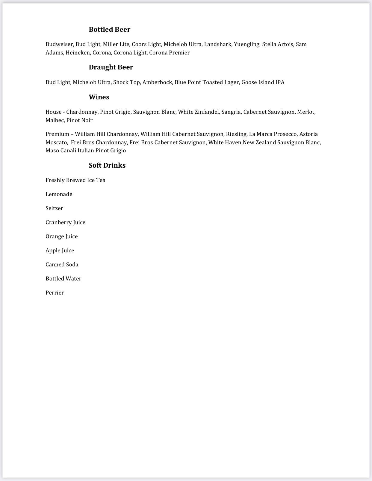 Menu at Steamers of Naples restaurant, Naples