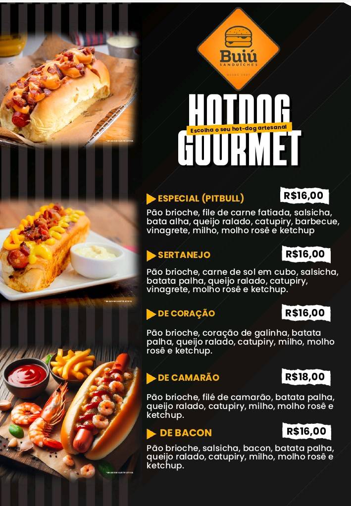 Buiú Sanduíches cardápio