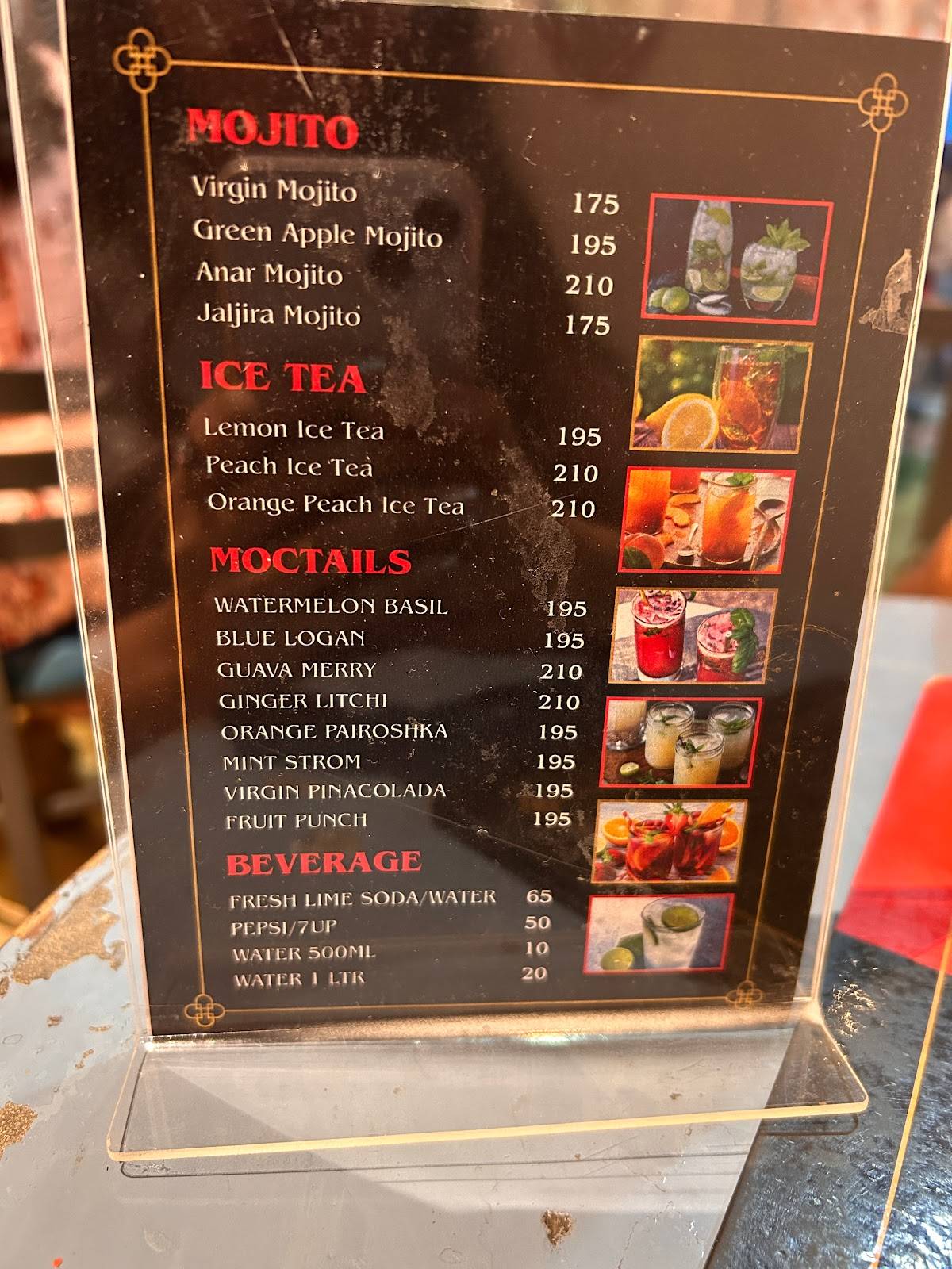UNA Cafe menu