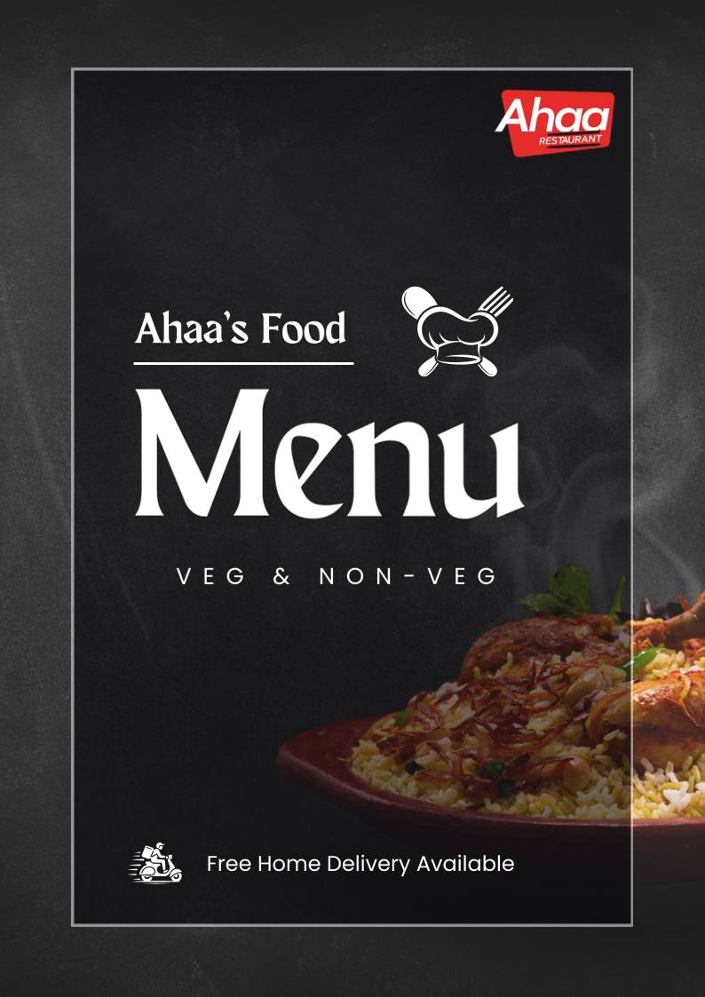 Ahaa restaurant menu