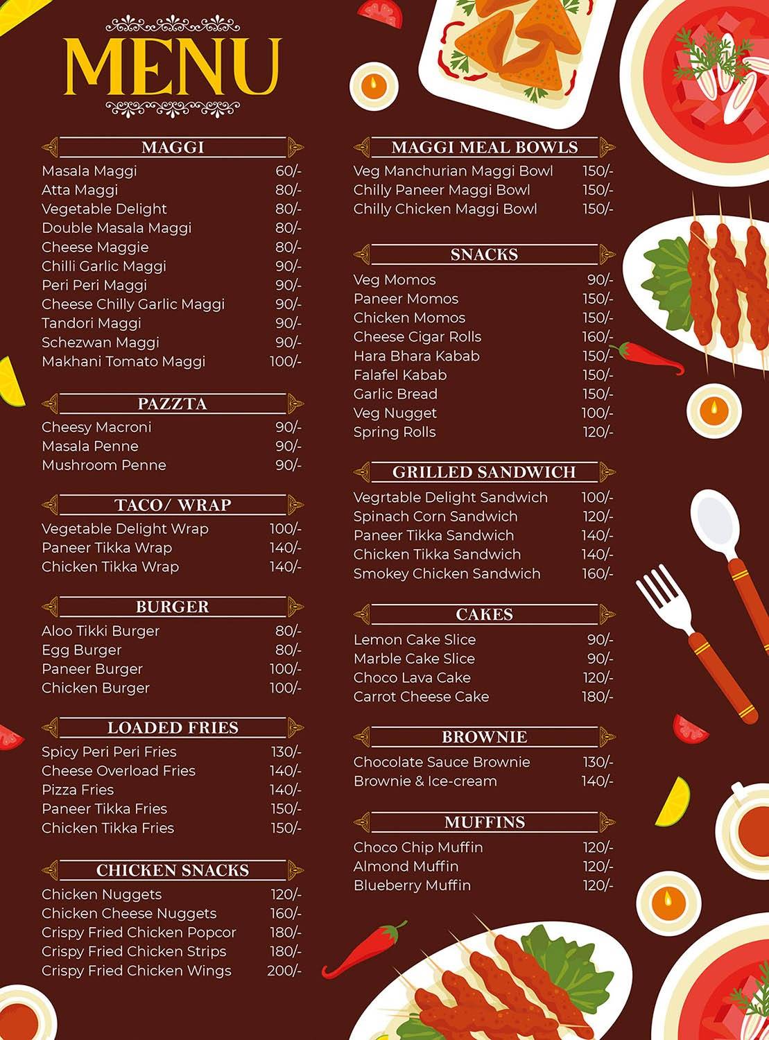 Nescafe cafe menu