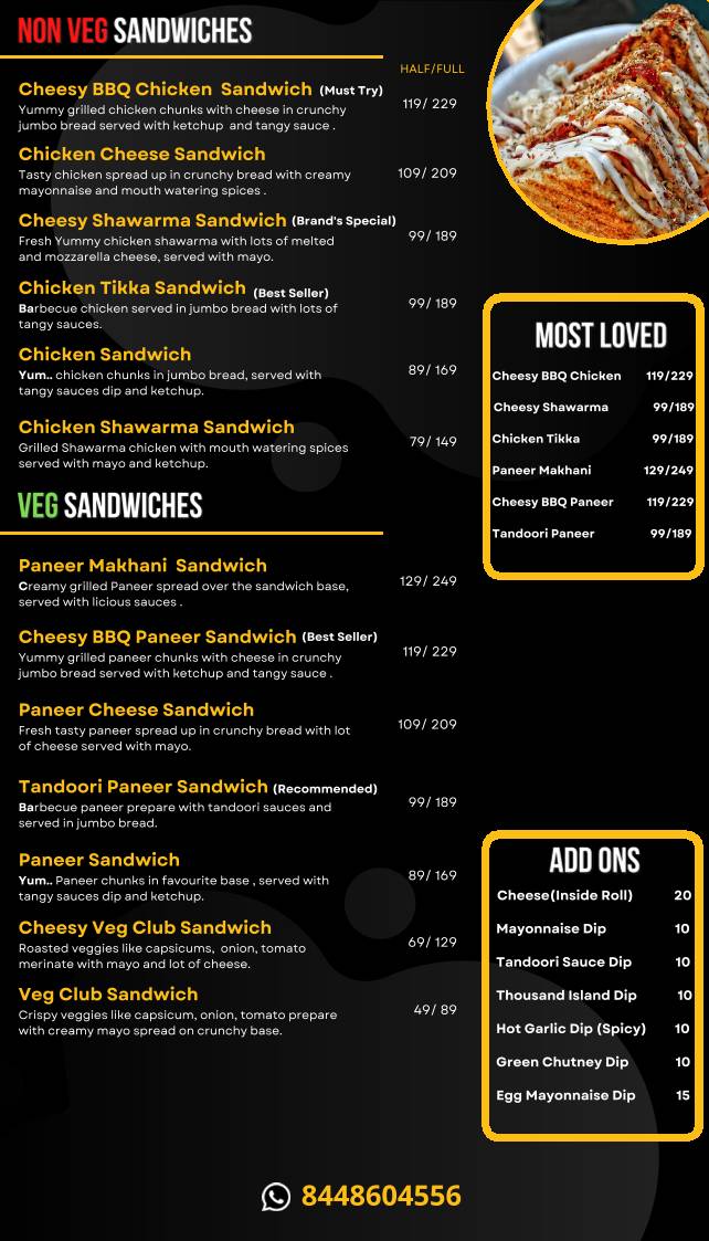 Break N Rolls menu
