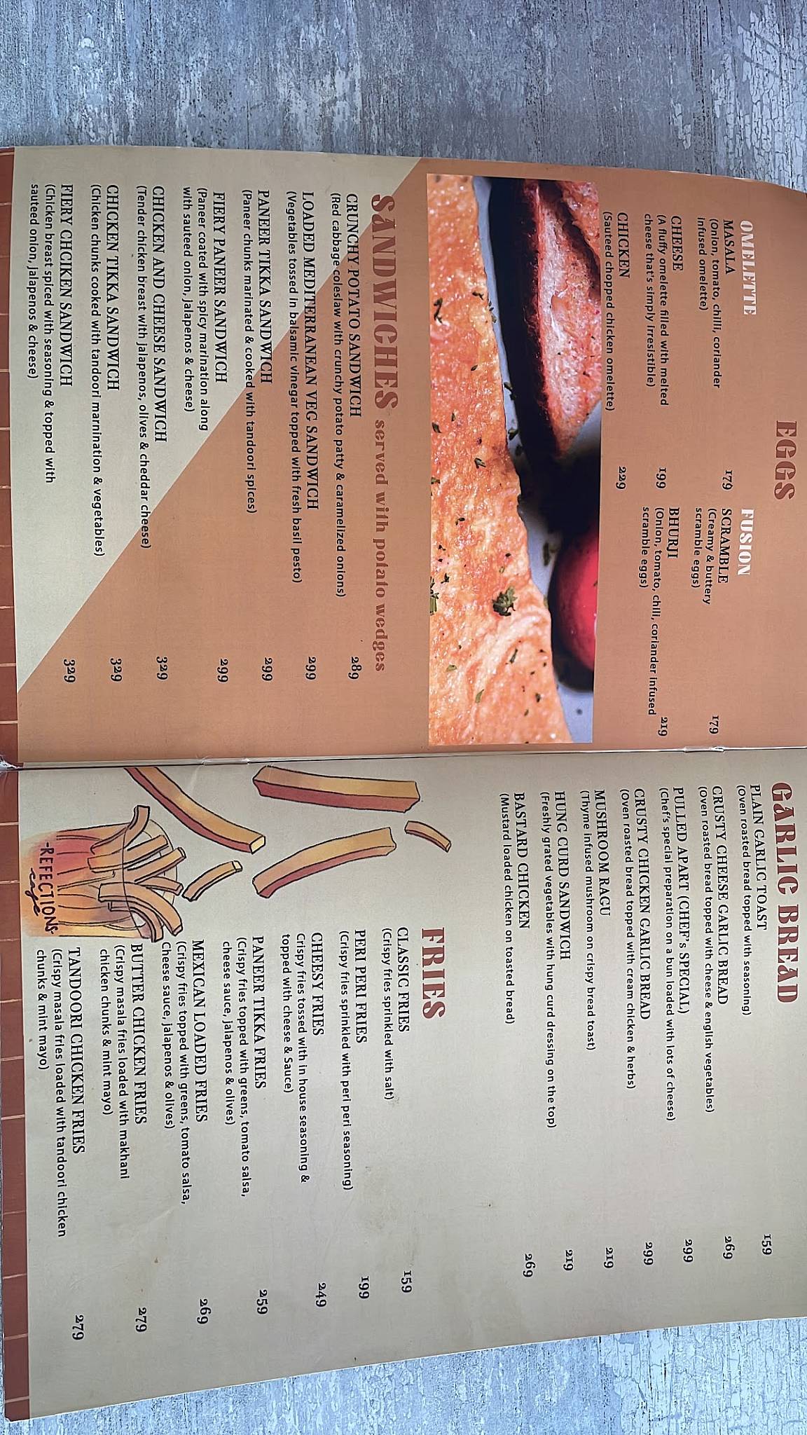 Refections Cafe, Malviya Nagar menu