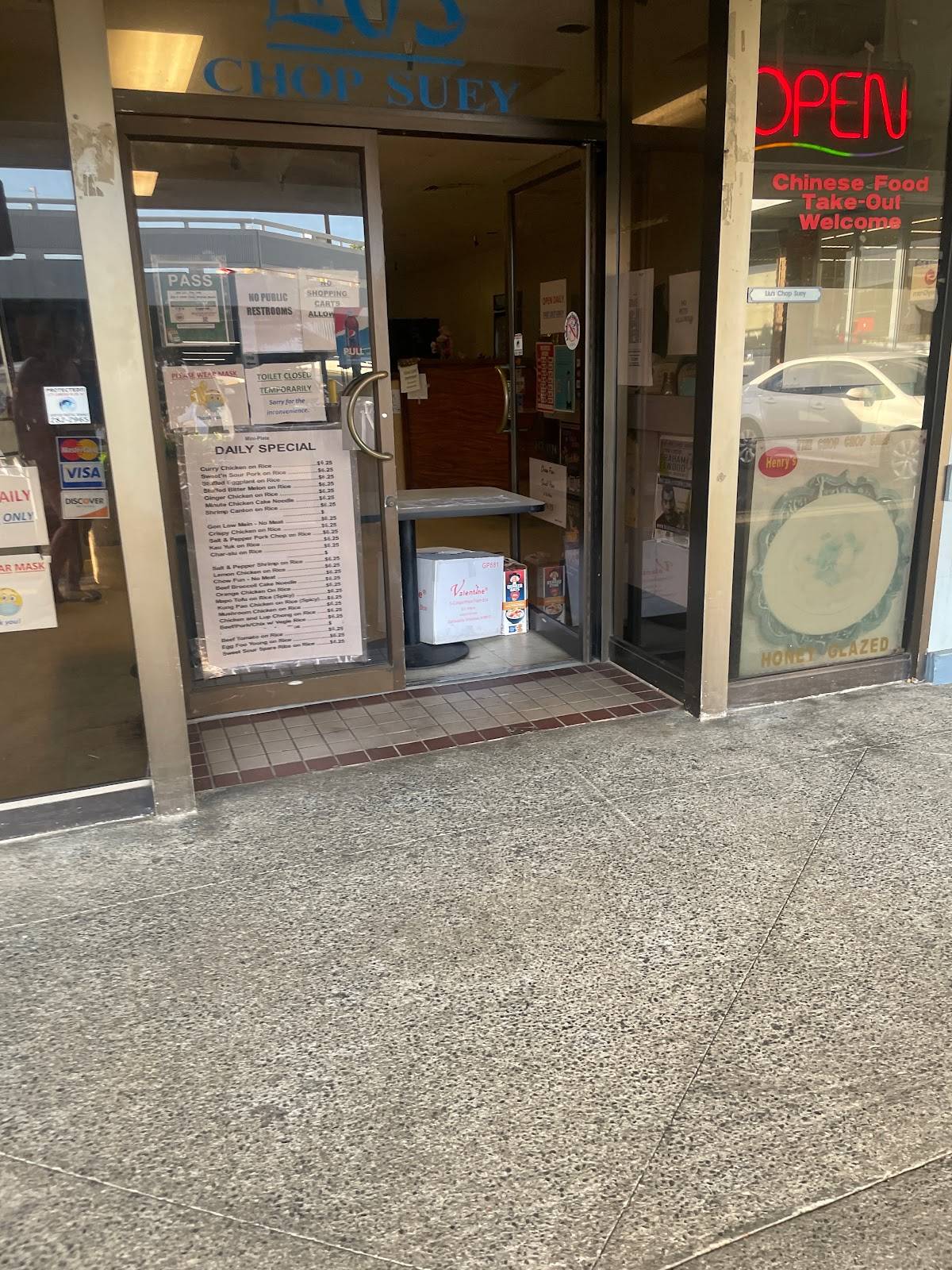 Menu at New Liu's Chop Suey restaurant, Honolulu