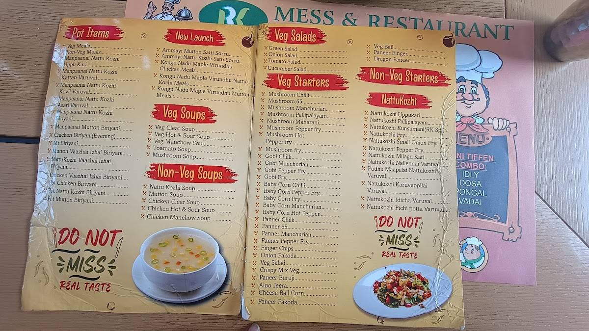 RK Mess & Restaurant menu