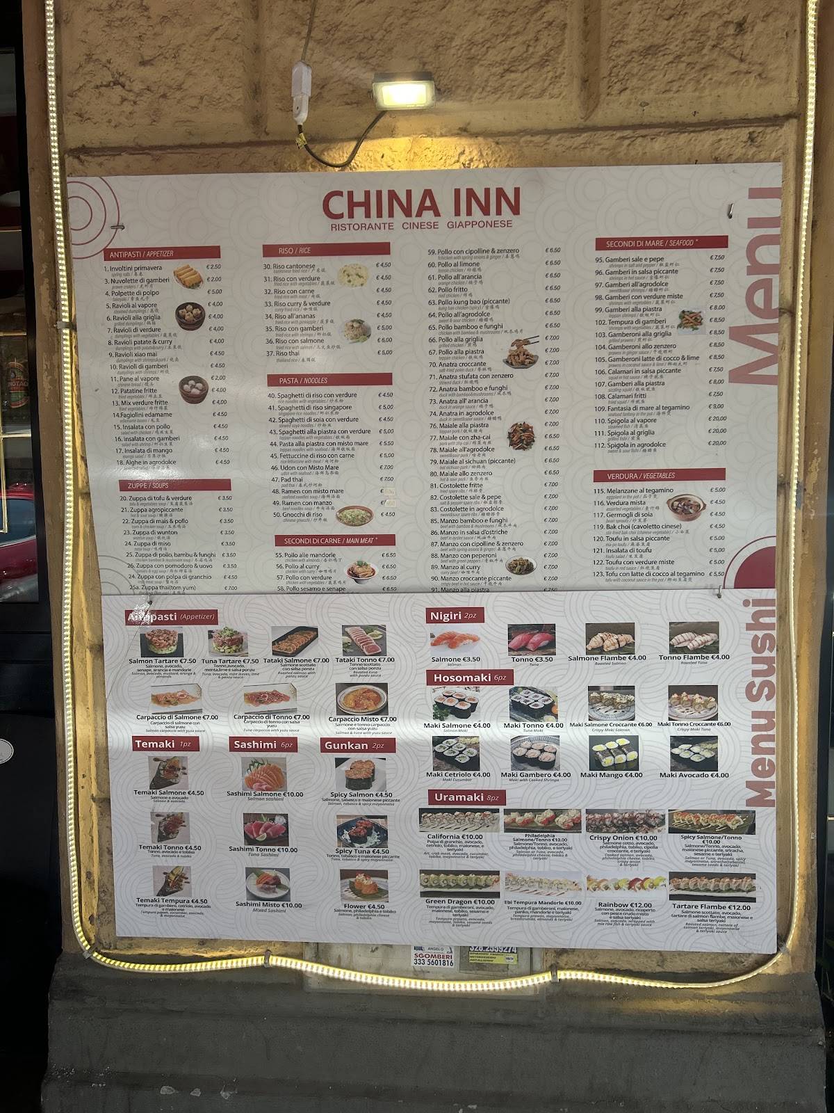 Menu di Ristorante Cinese & Giapponese CHINA INN 