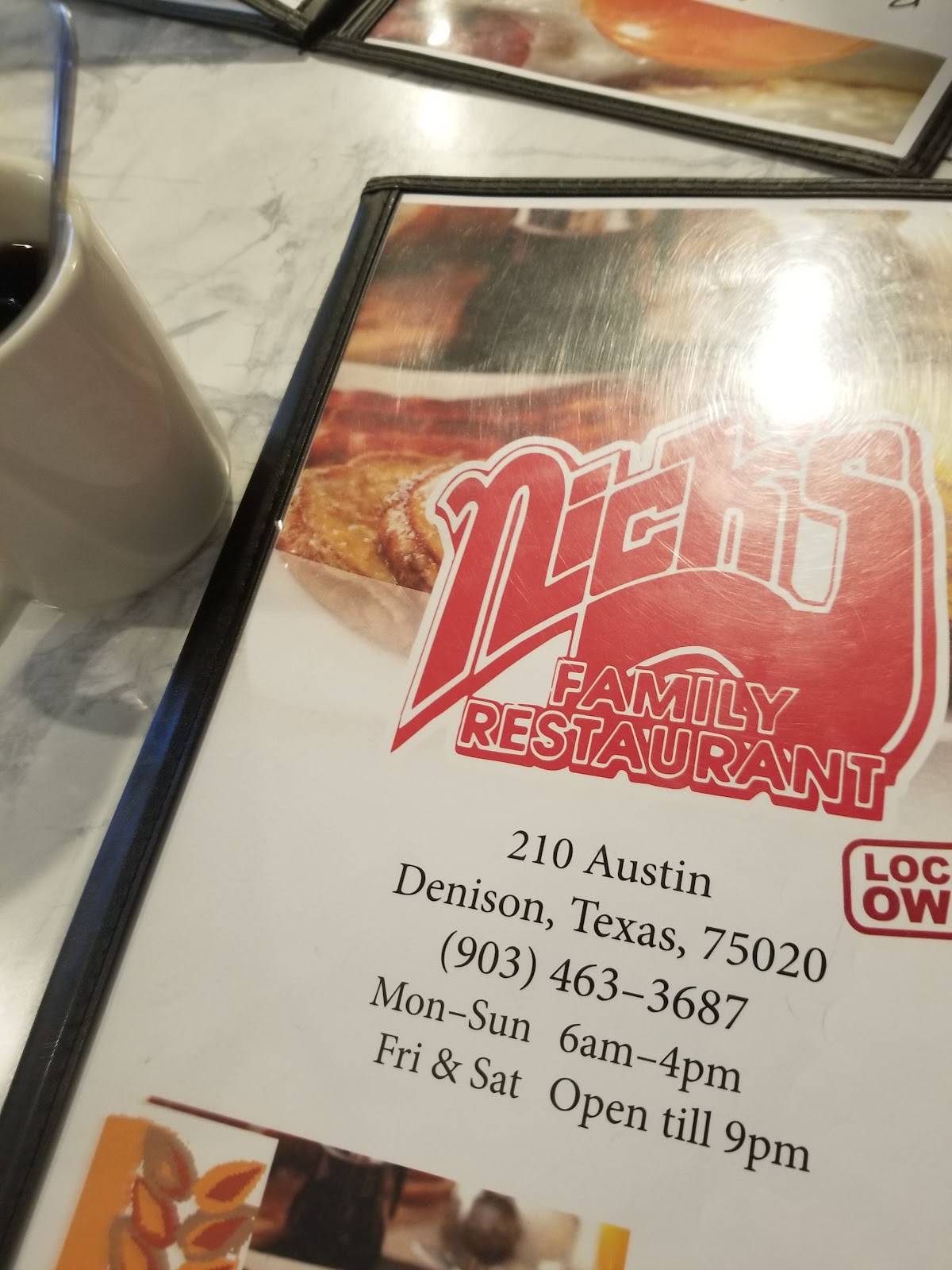 Menu at Nick's Family Restaurant, Denison