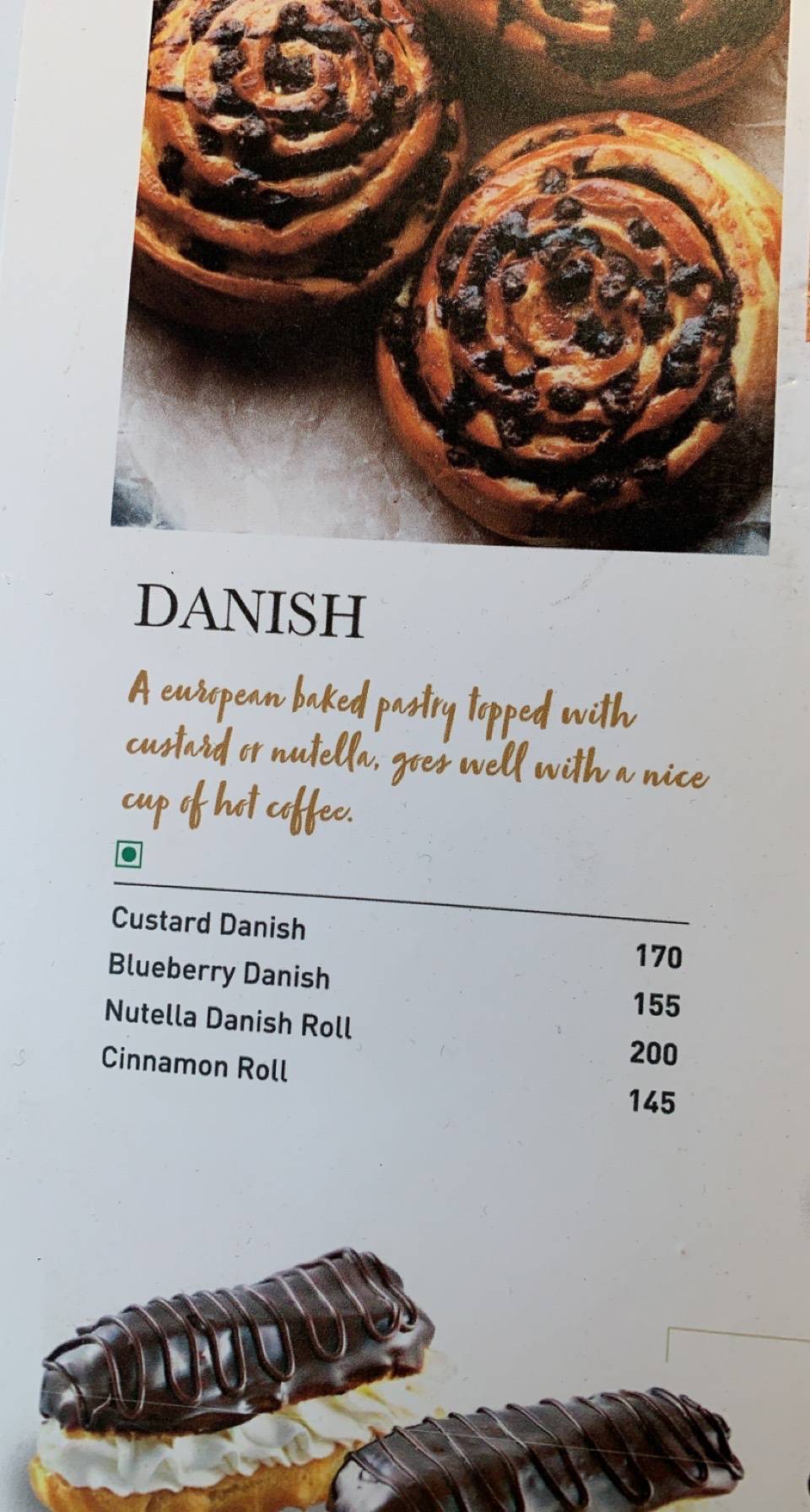 Nik Baker's menu