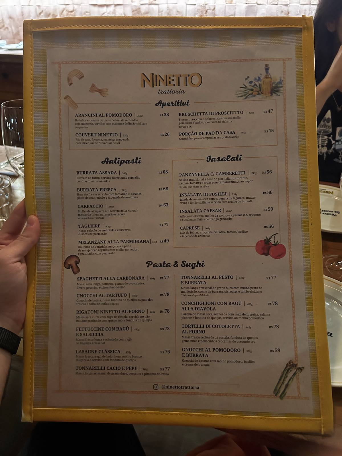 Ninetto Trattoria cardápio