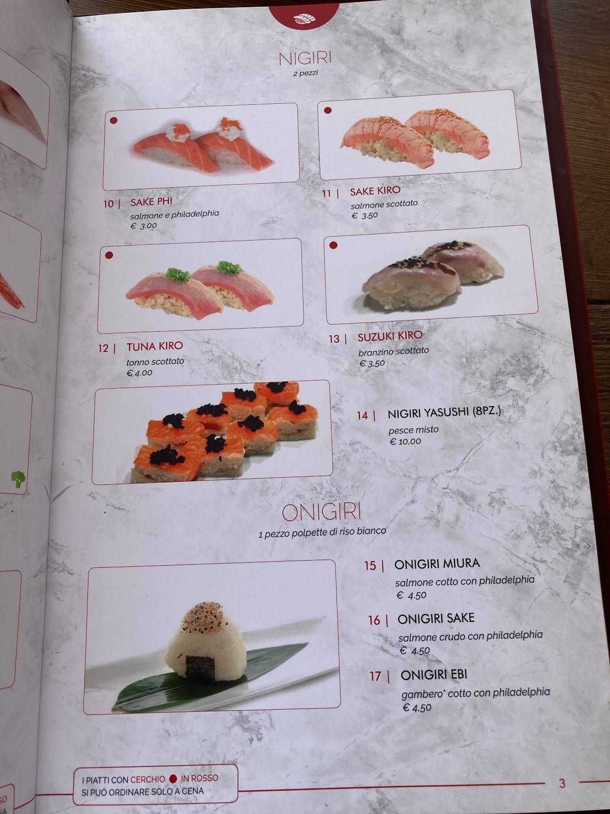 Menu di Ya Sushi! 