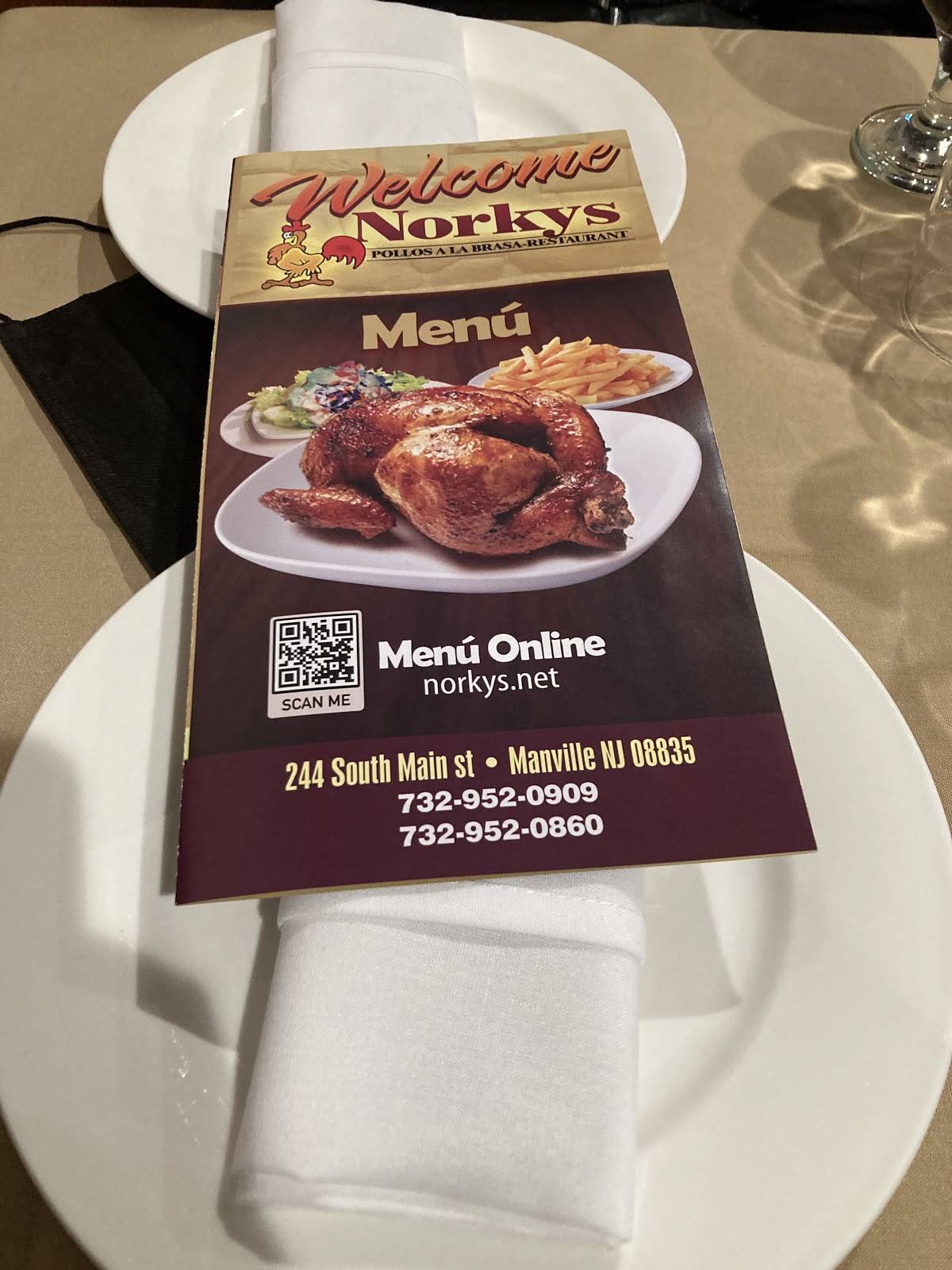 Menu at Norkys Peruvian Restaurant, Manville