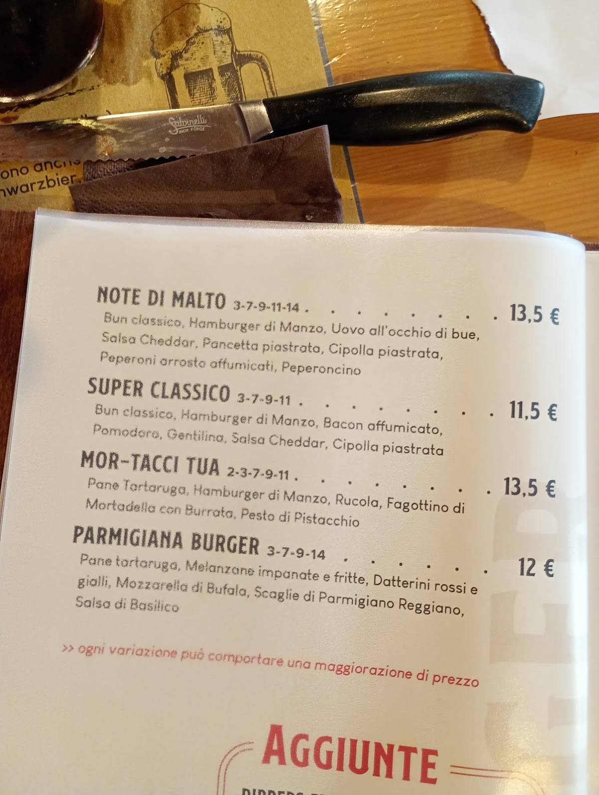 Menu di Notedimalto 