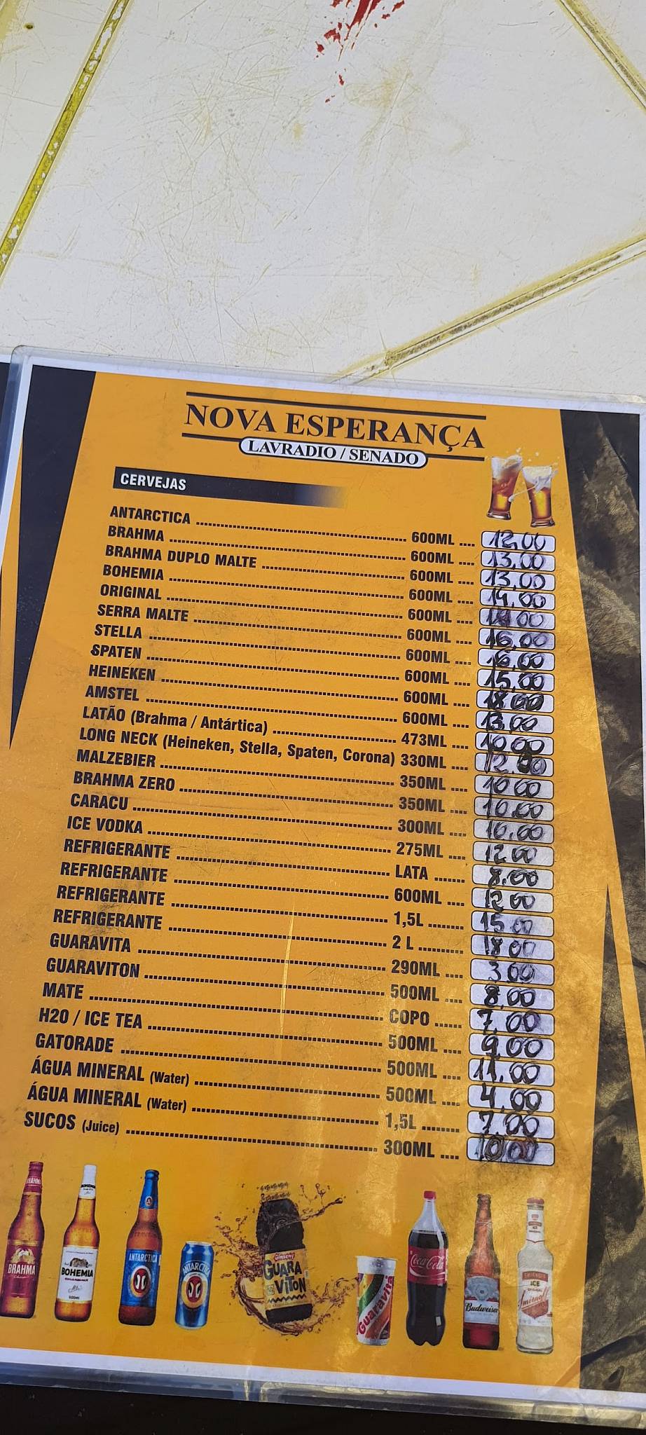 Nova Esperança cardápio