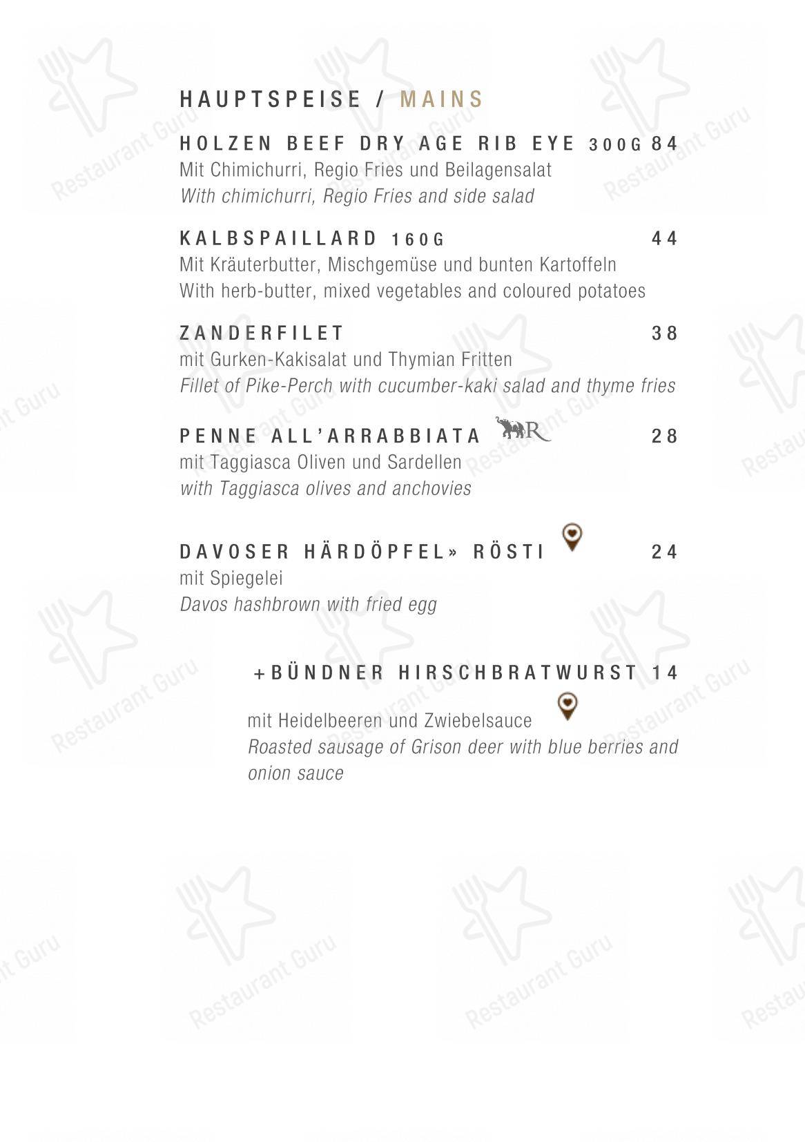 Nuts & Co Bar in Davos - Menu