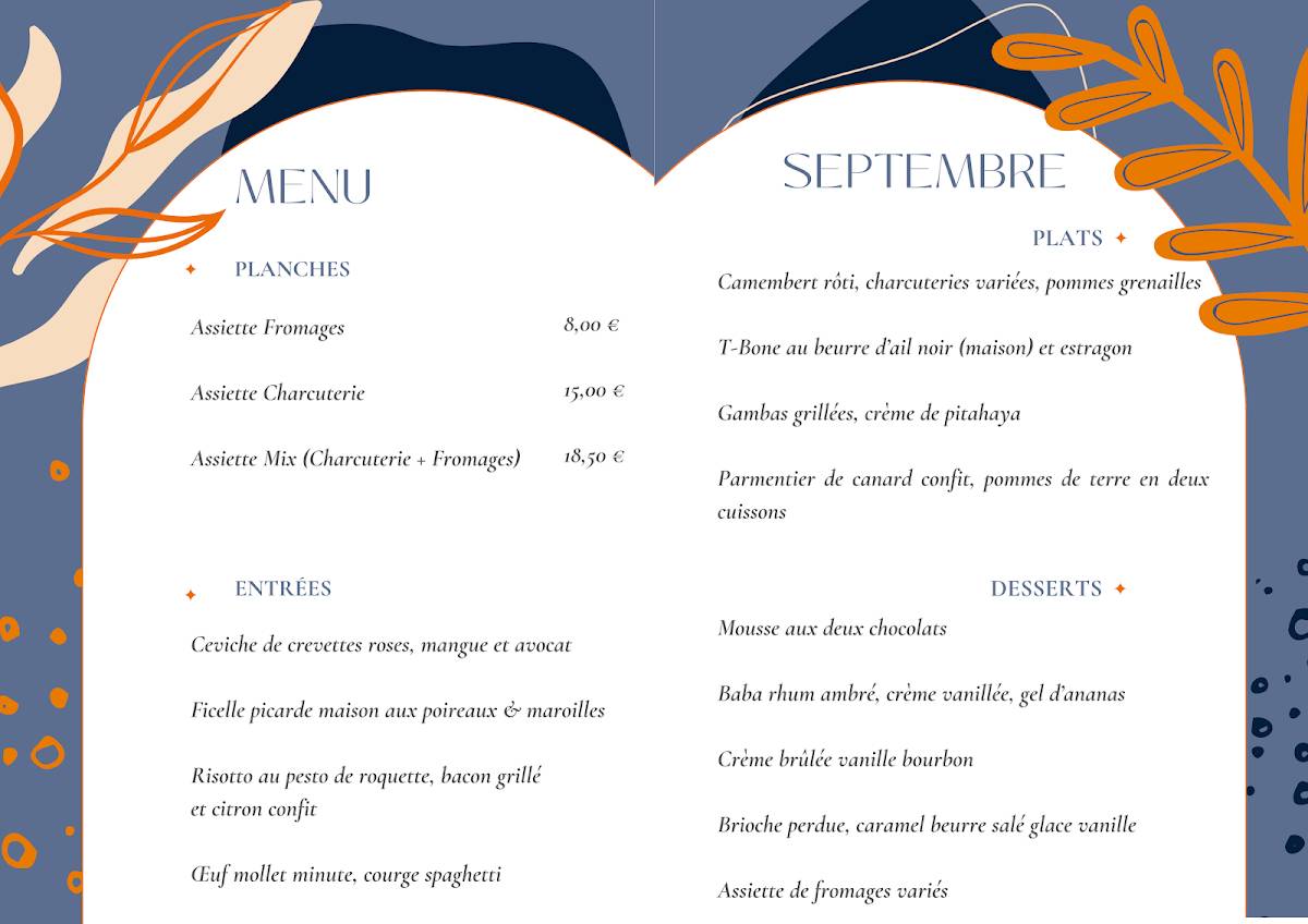 Menu de O Phénix