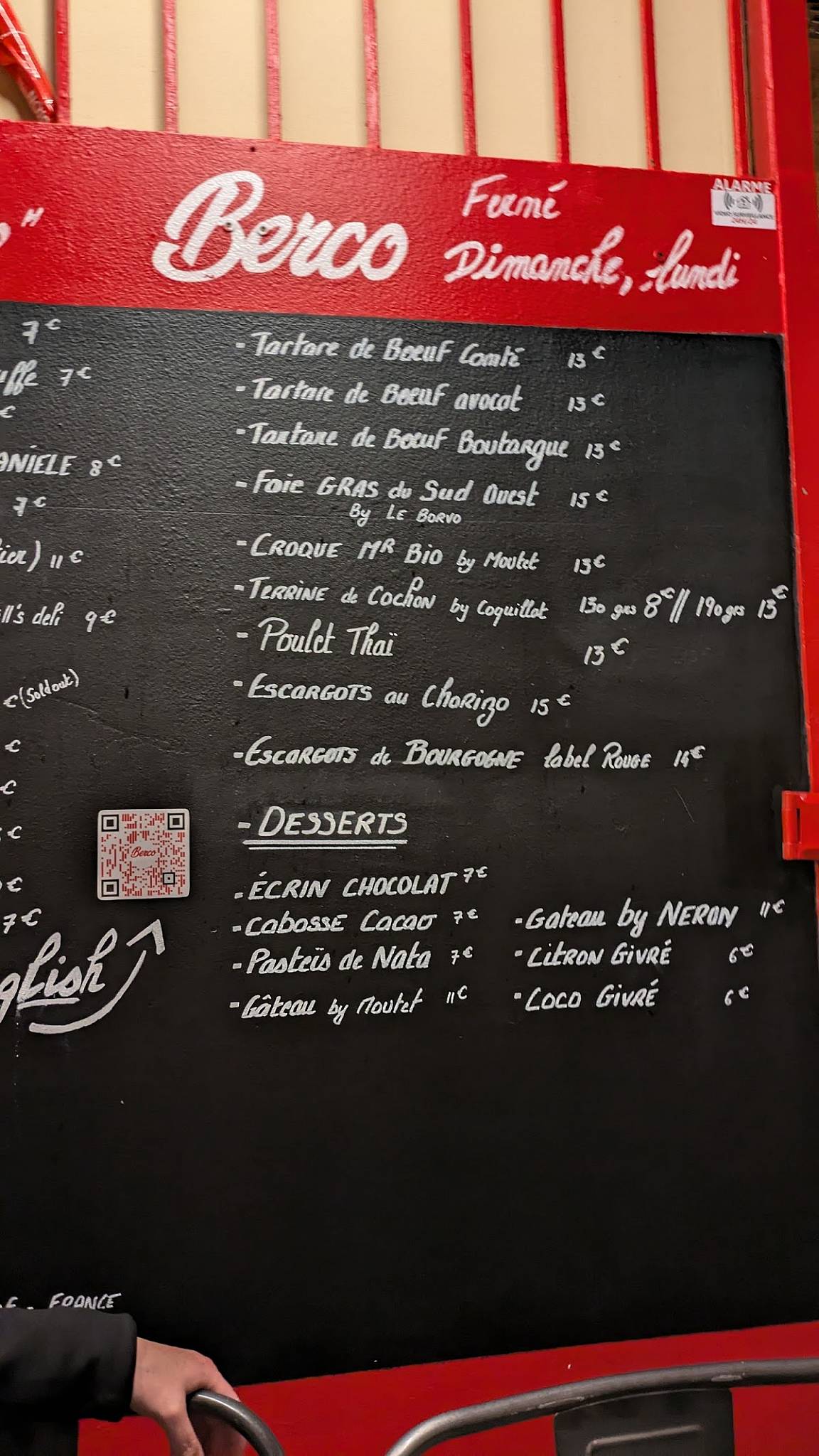 Menu de O'Morena