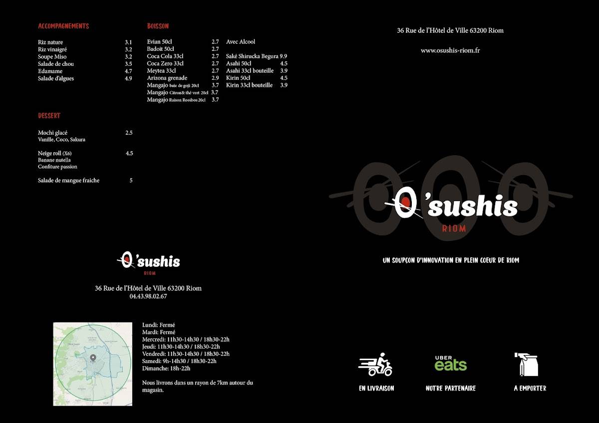 Menu de O'Sushis