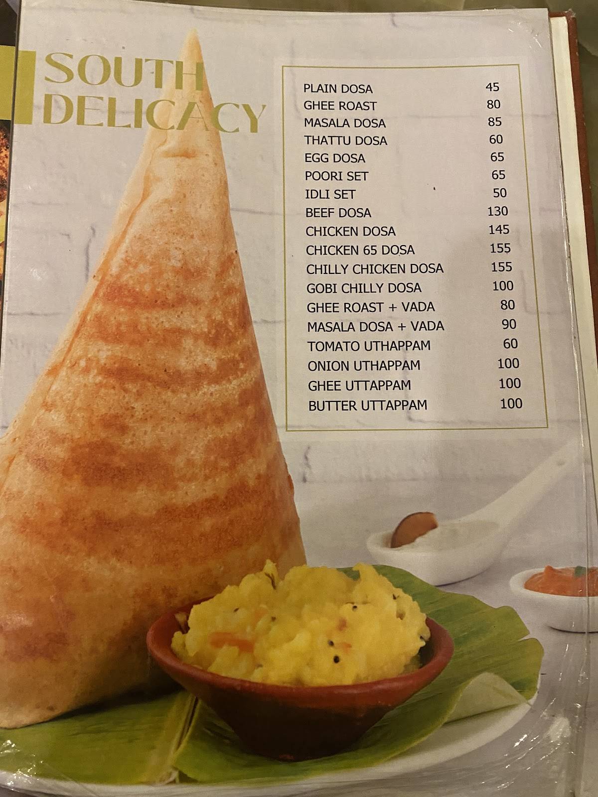 MRA Bakery & Restaurant Kozhikode menu