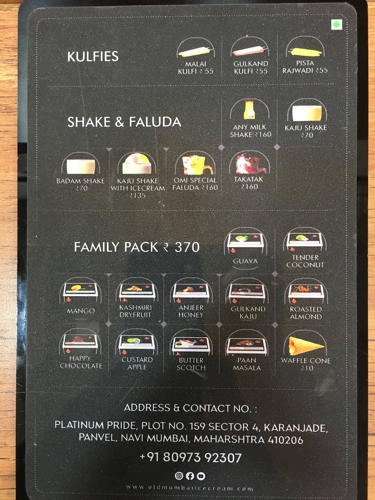 Old Mumbai Ice Cream-Karanjade menu