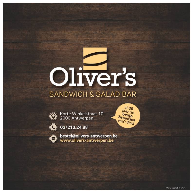 Menu de Oliver's Sandwich &amp; Salad Bar