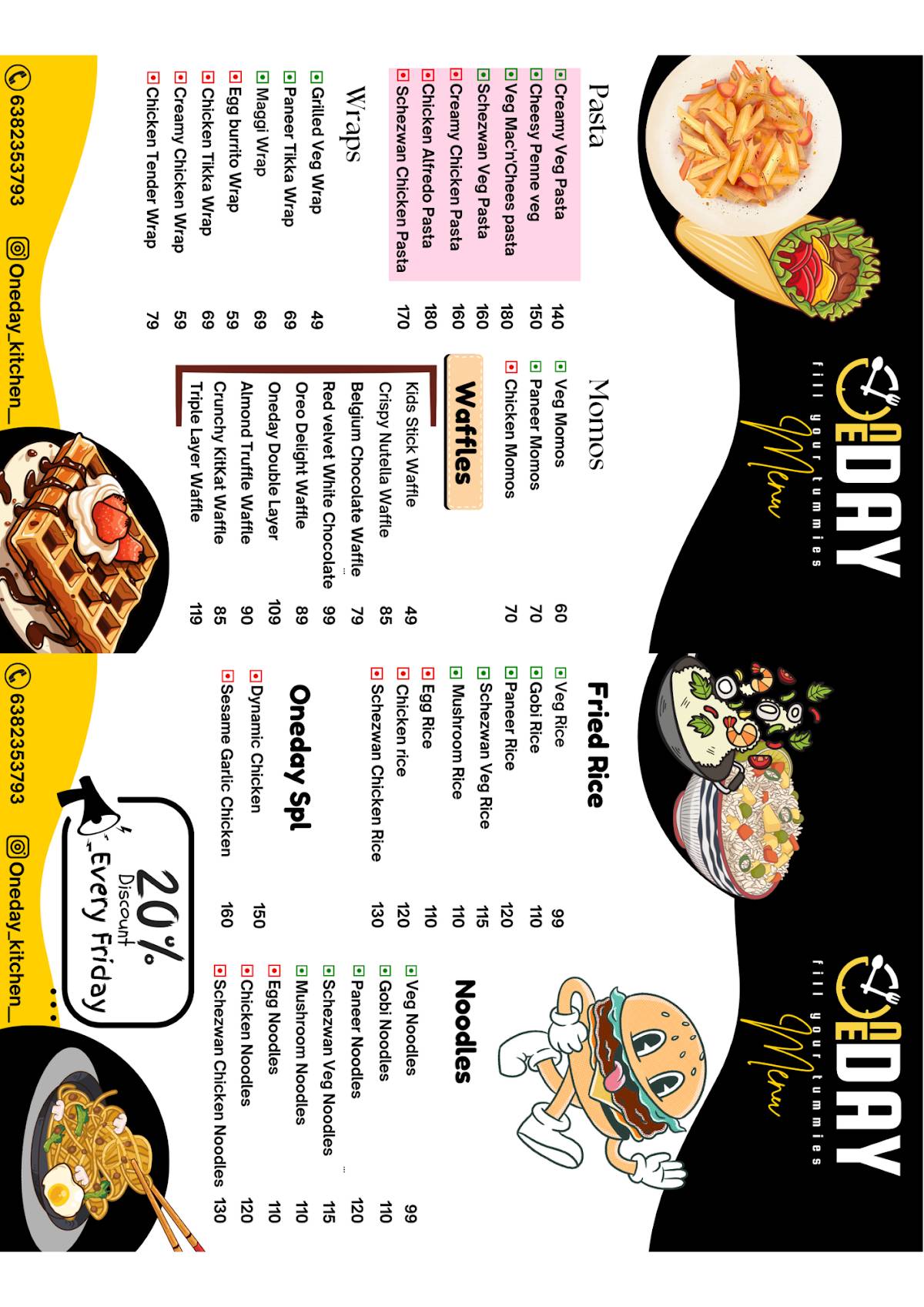 One Day Kitchen menu