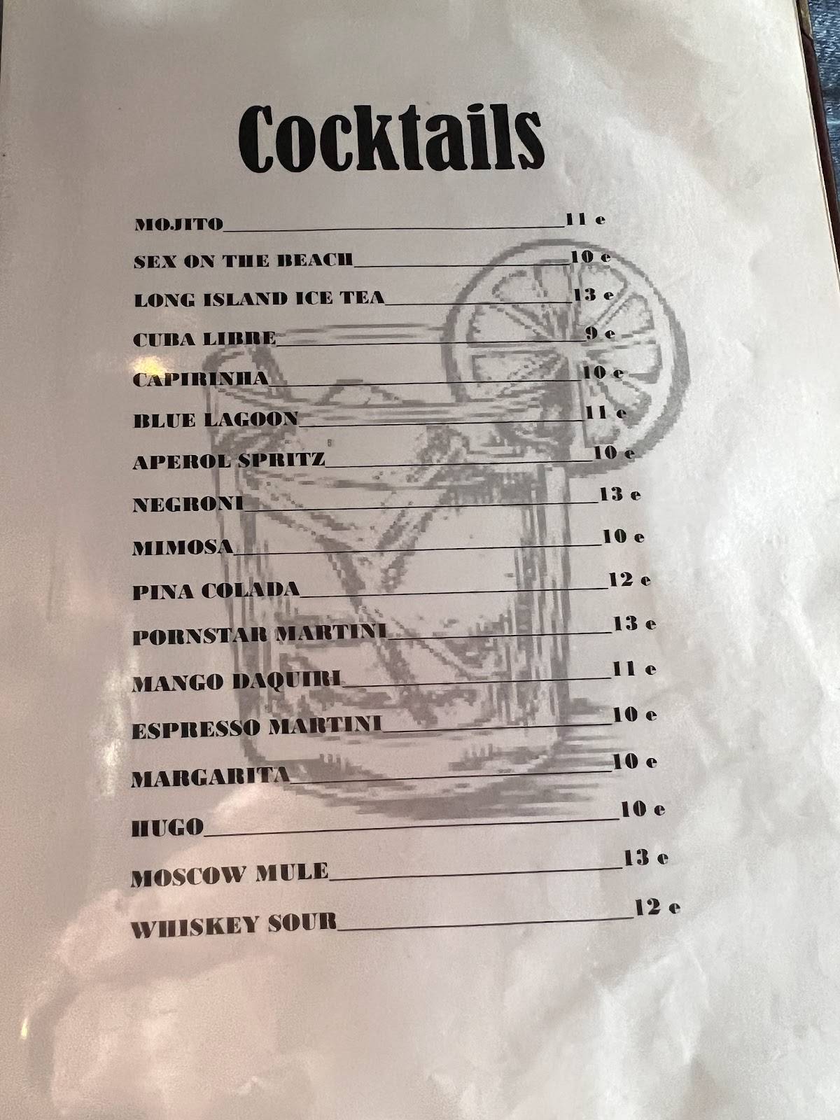Menu di One Eyed Pig 