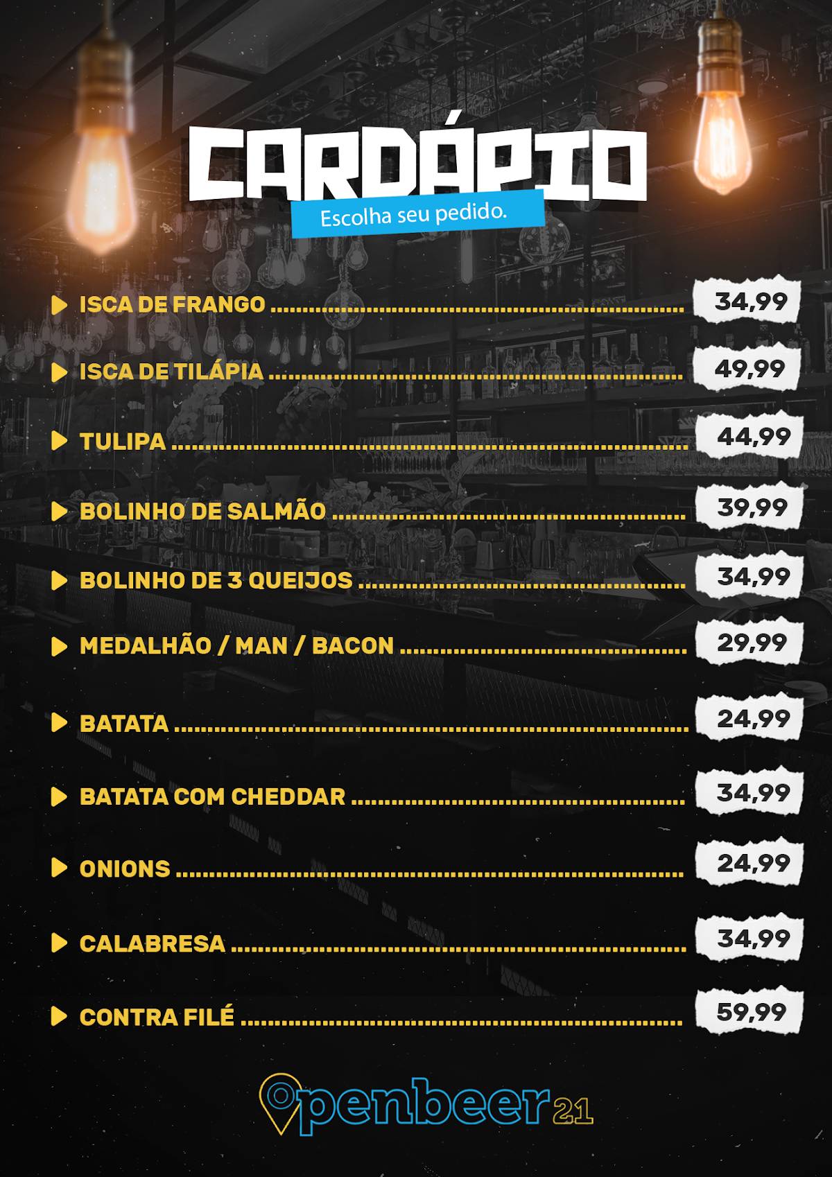Open Beer 21 cardápio