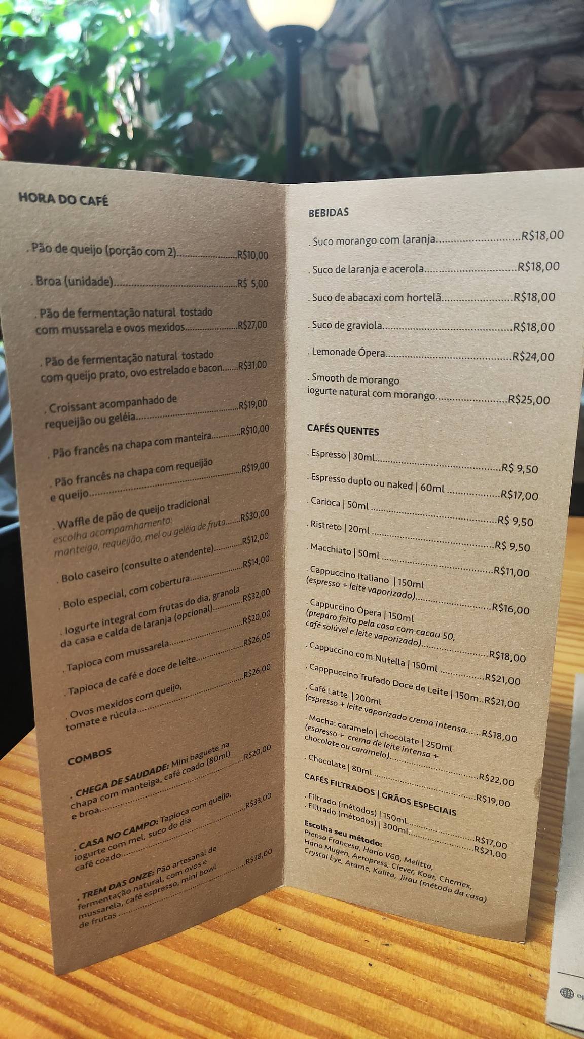 Ópera Café Bistrô cardápio