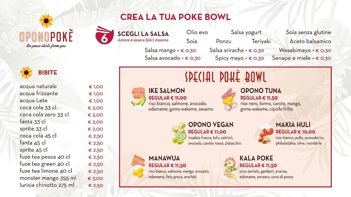 Menu di Opono Poké 