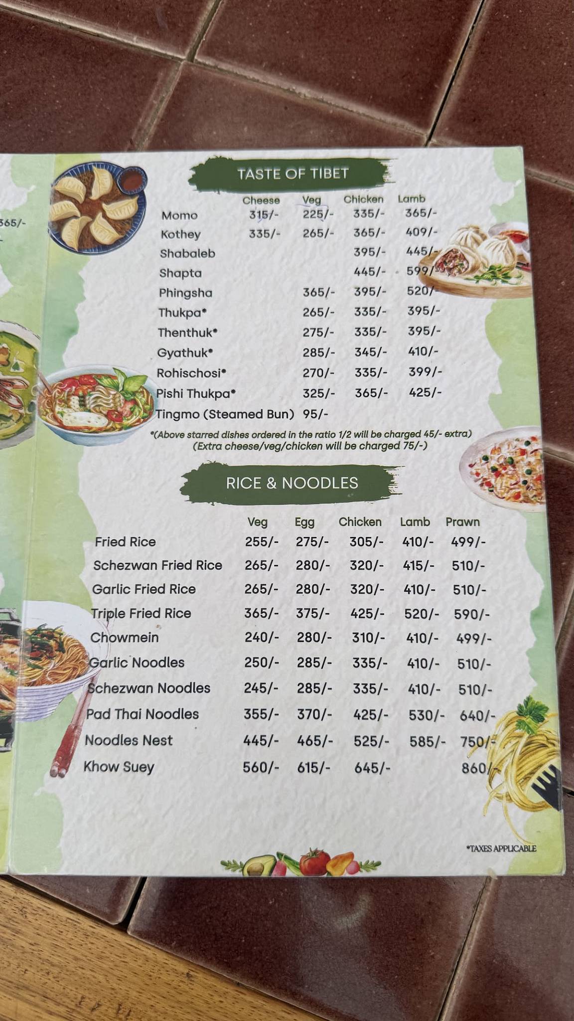 Orchard menu