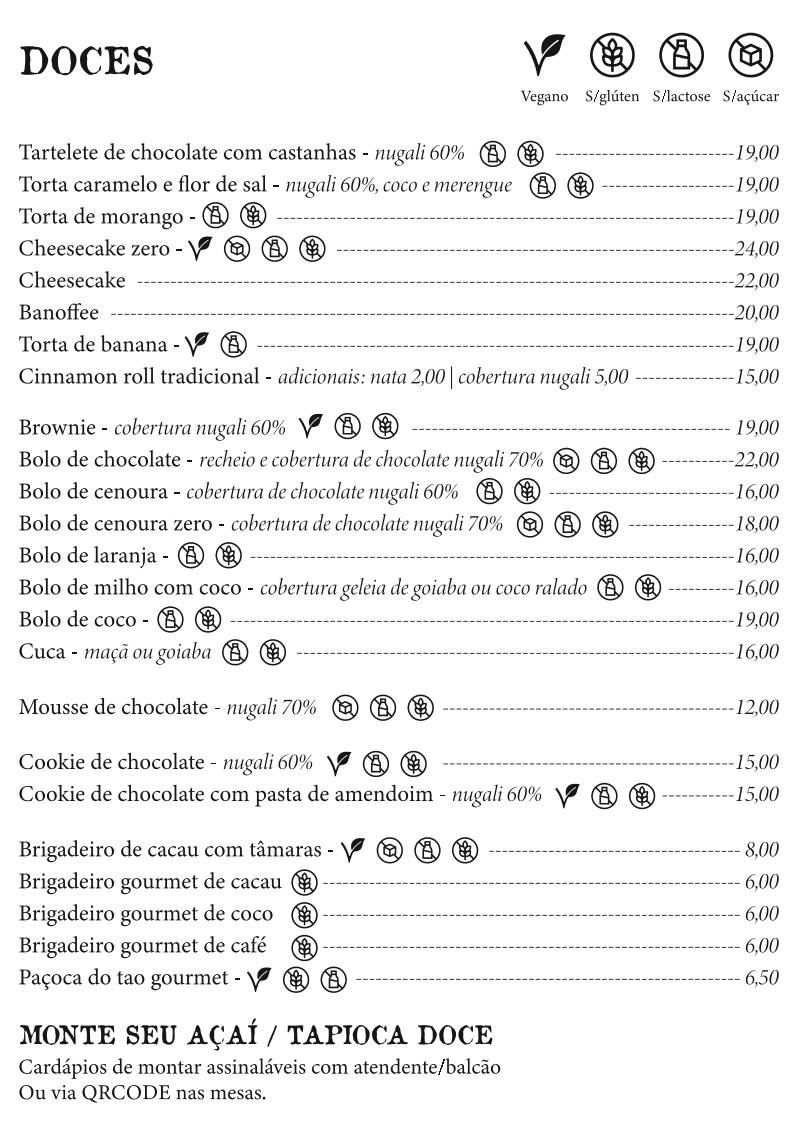 Orgânica cardápio