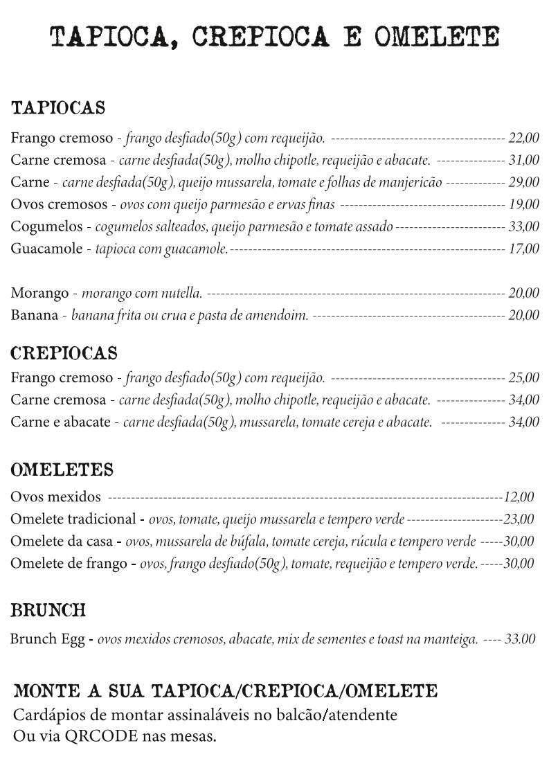 Orgânica cardápio