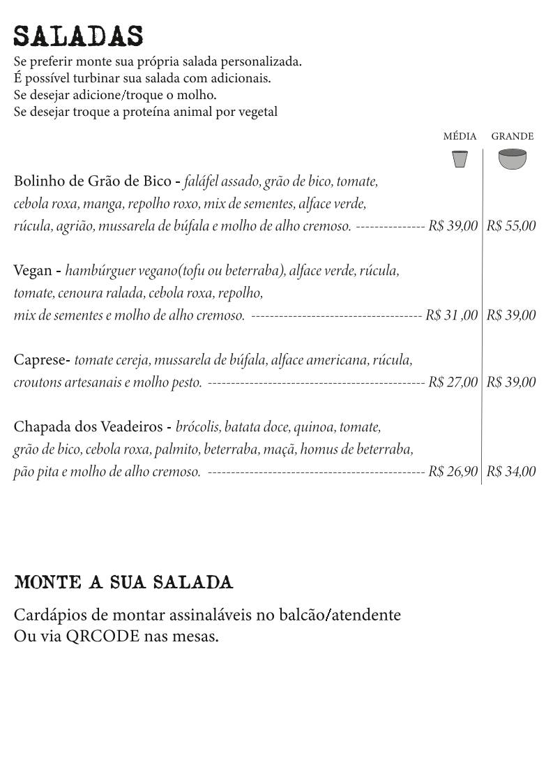 Orgânica cardápio