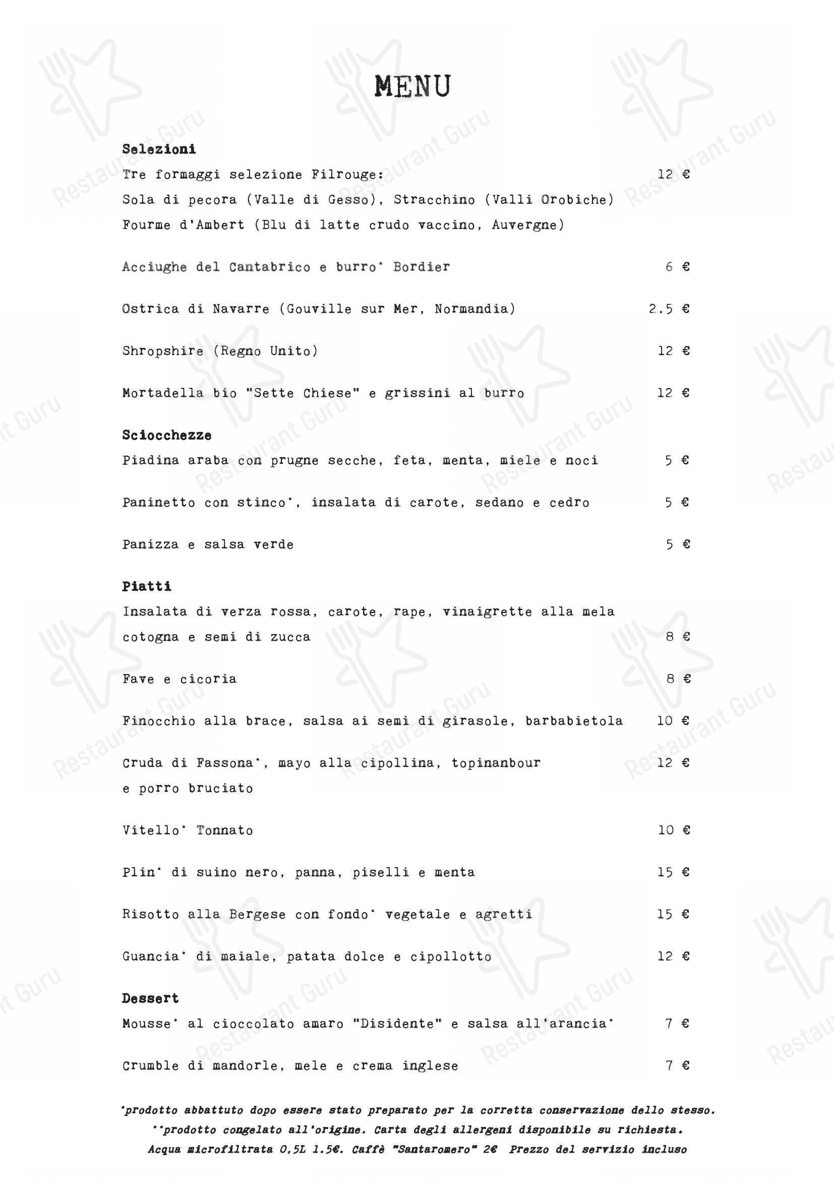 Orma in Torino - Menu