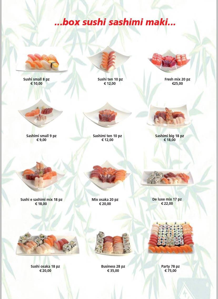 Menu di Osaka Japan Sushi 