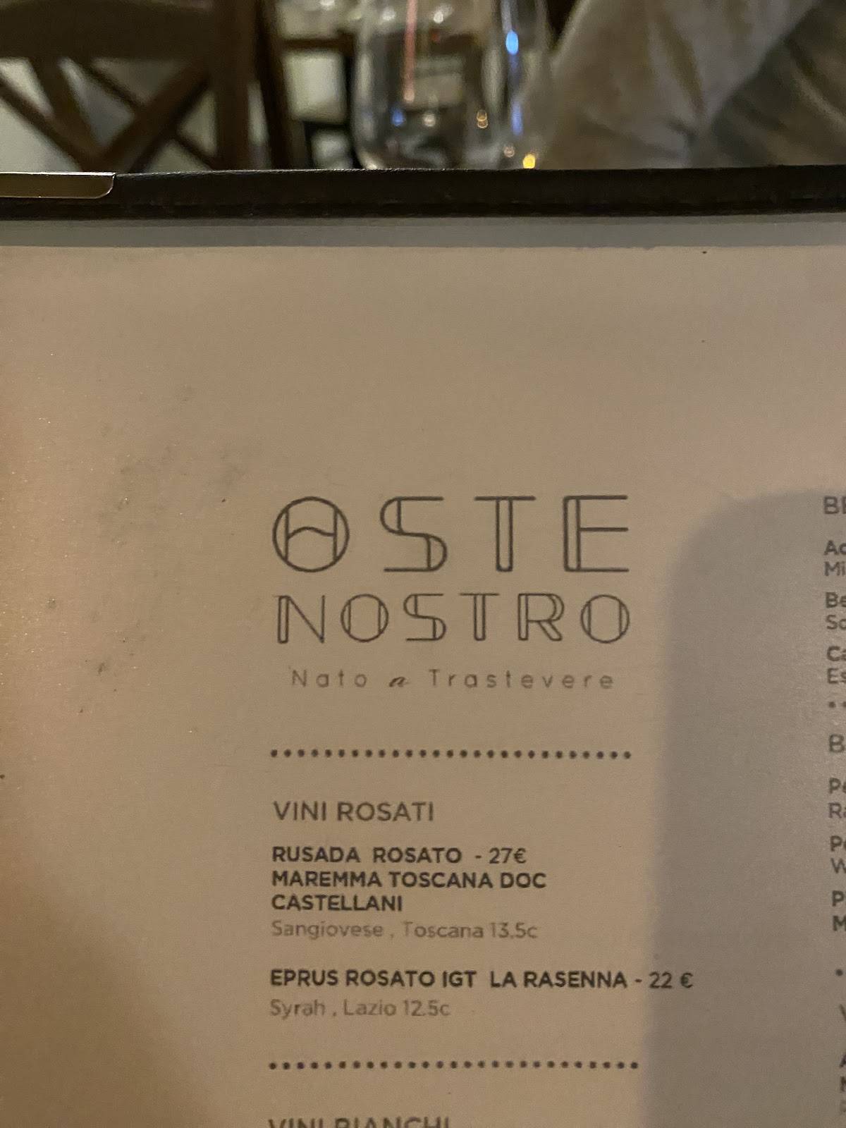 Menu di Oste nostro 