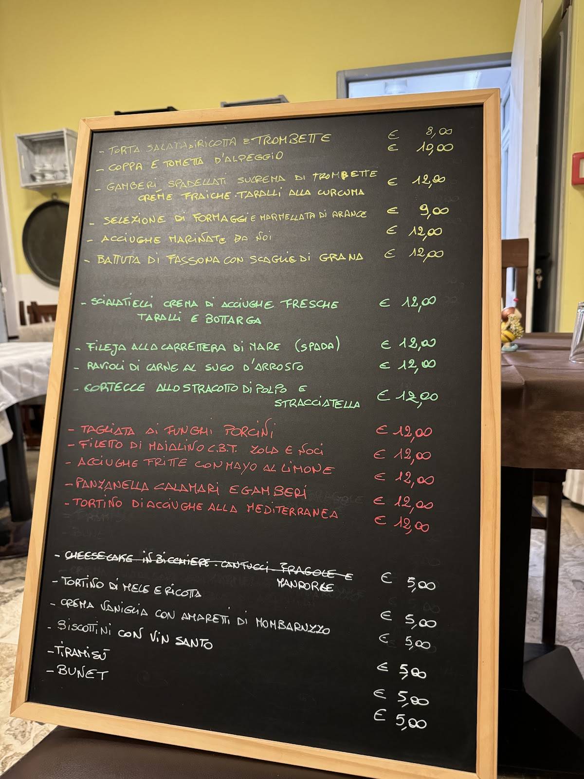 Menu di Osteria A casa mia 