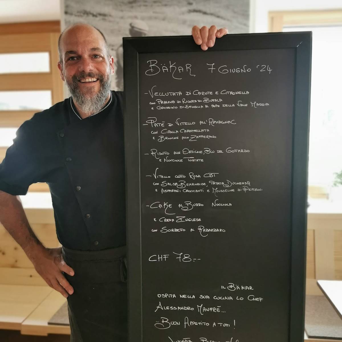 Menu di Osteria Bäkar 