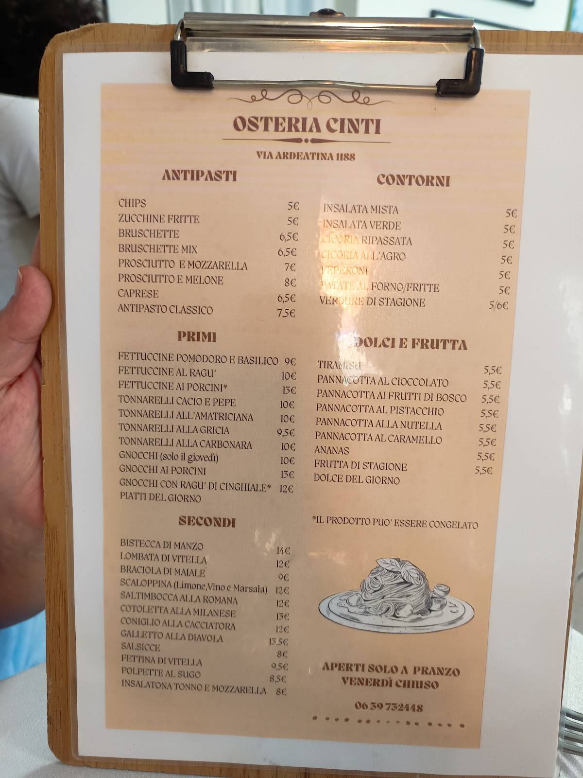 Menu di Osteria Cinti 