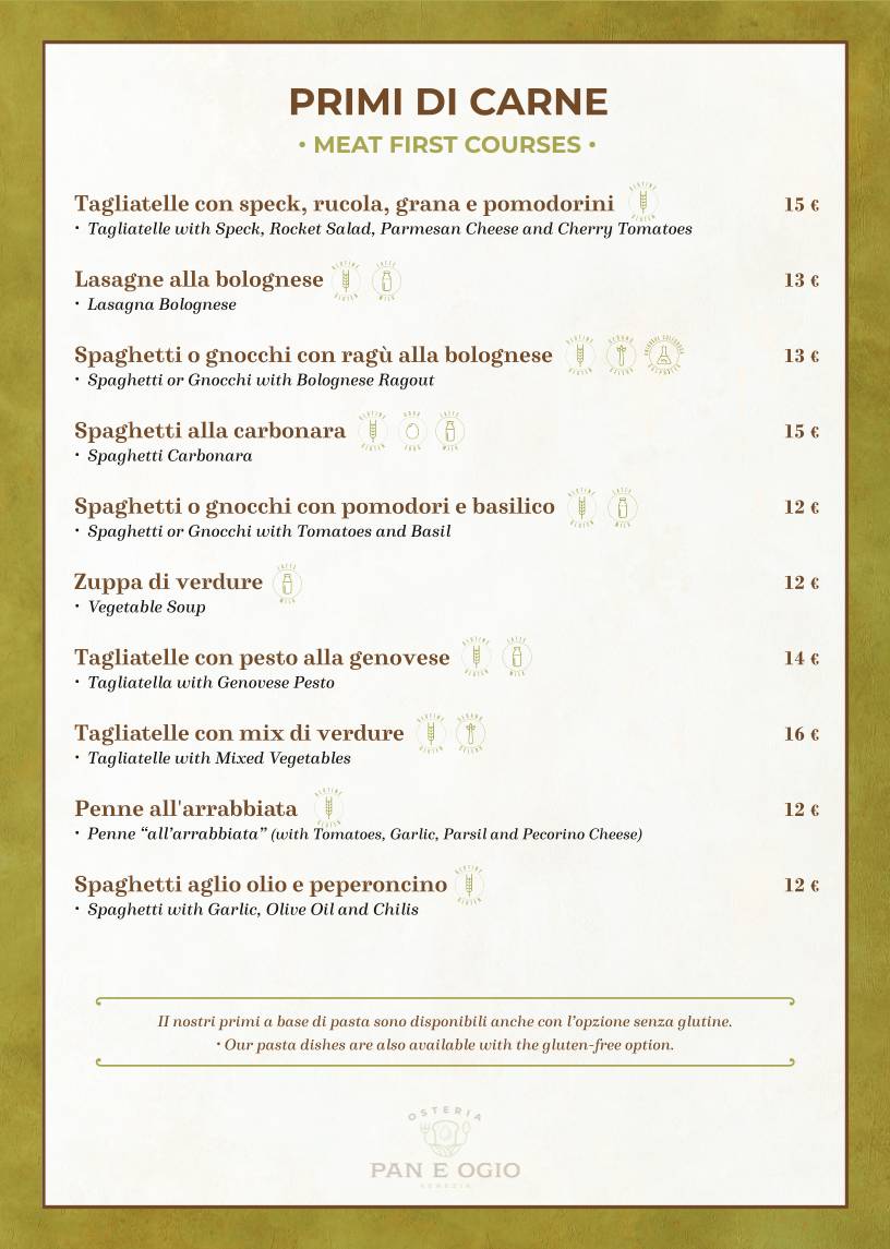 Menu di Osteria Pan e Ogio 