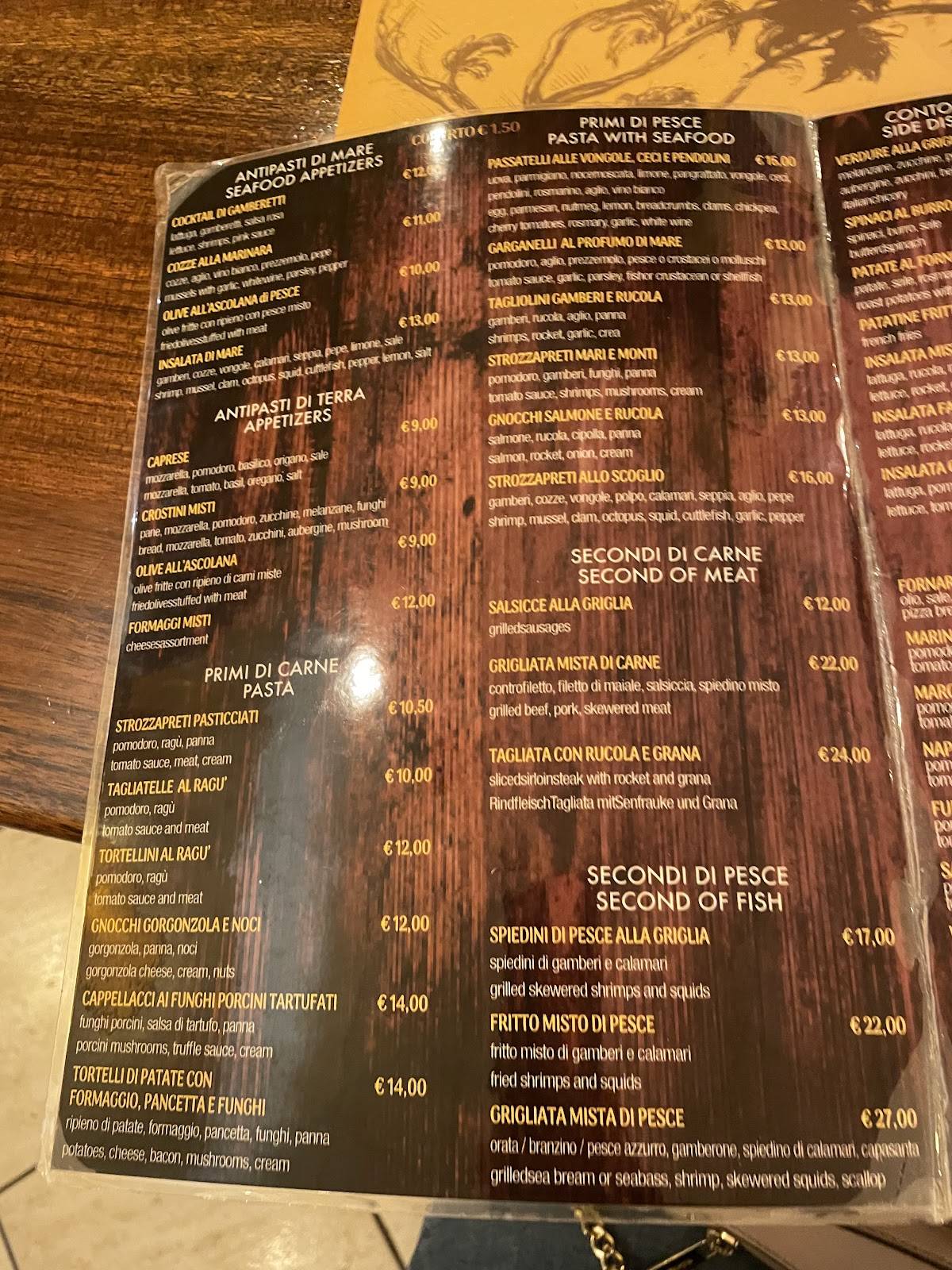 Menu di Osteria Pizzeria 