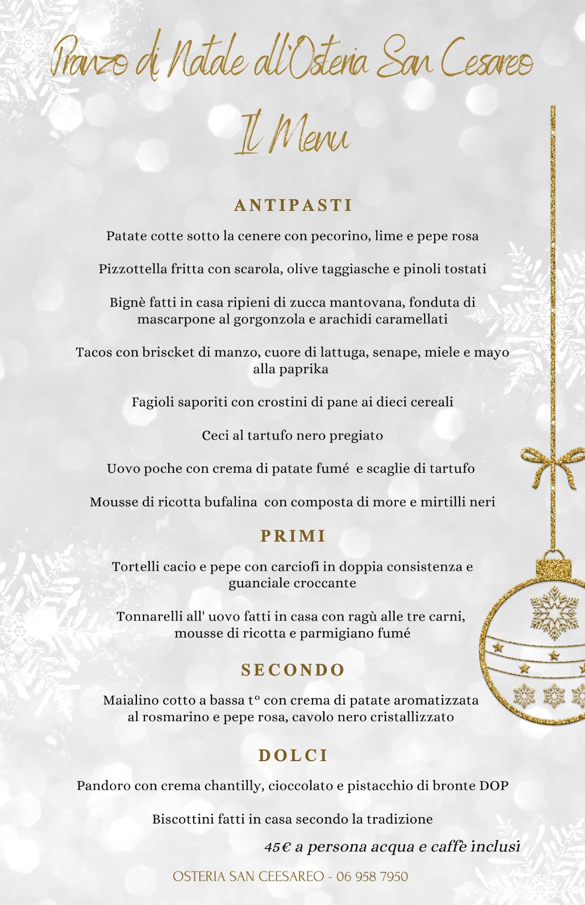 Menu di Osteria San Cesareo