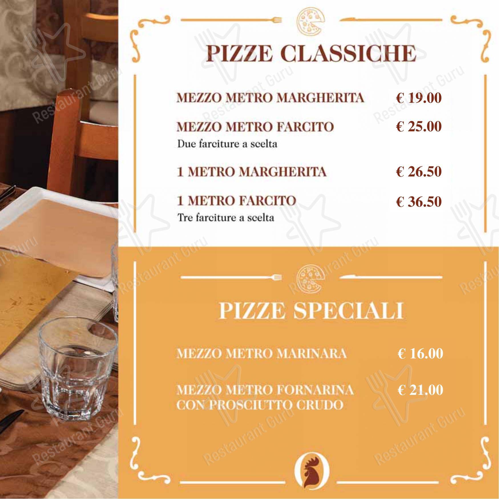 Menu per Osteria il Gallo ristorante