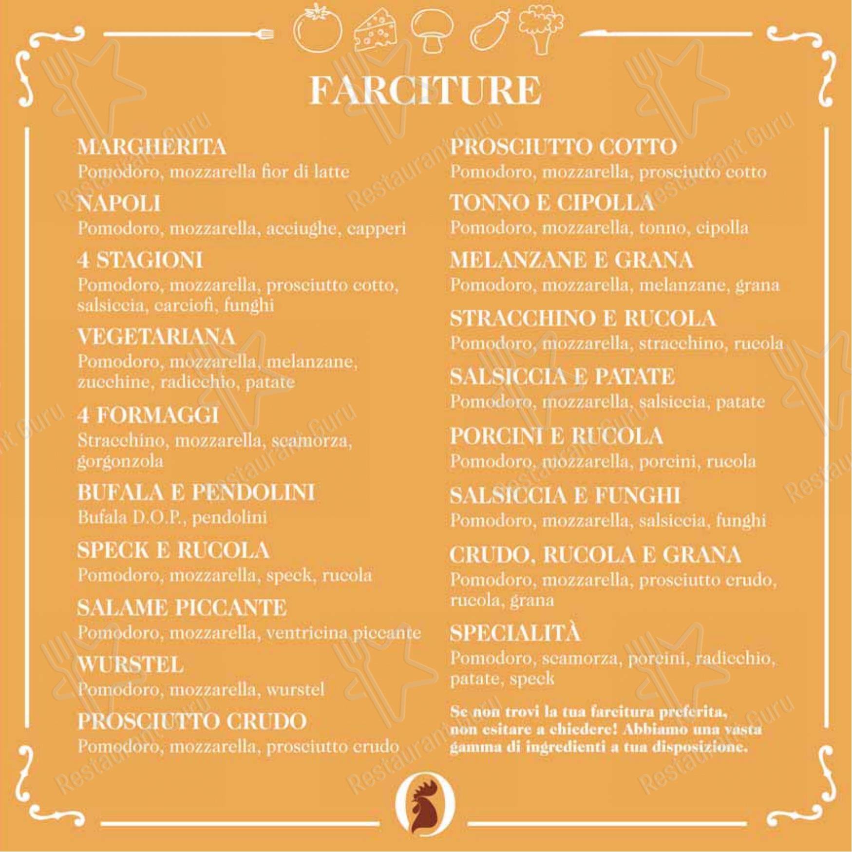 Menu di Osteria il Gallo - Menu