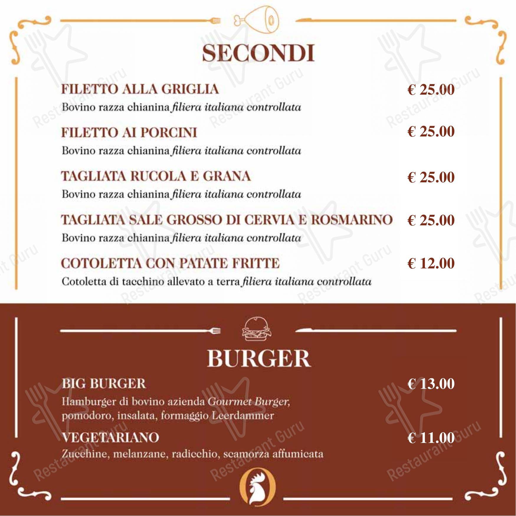 Menu per Osteria il Gallo in Rimini