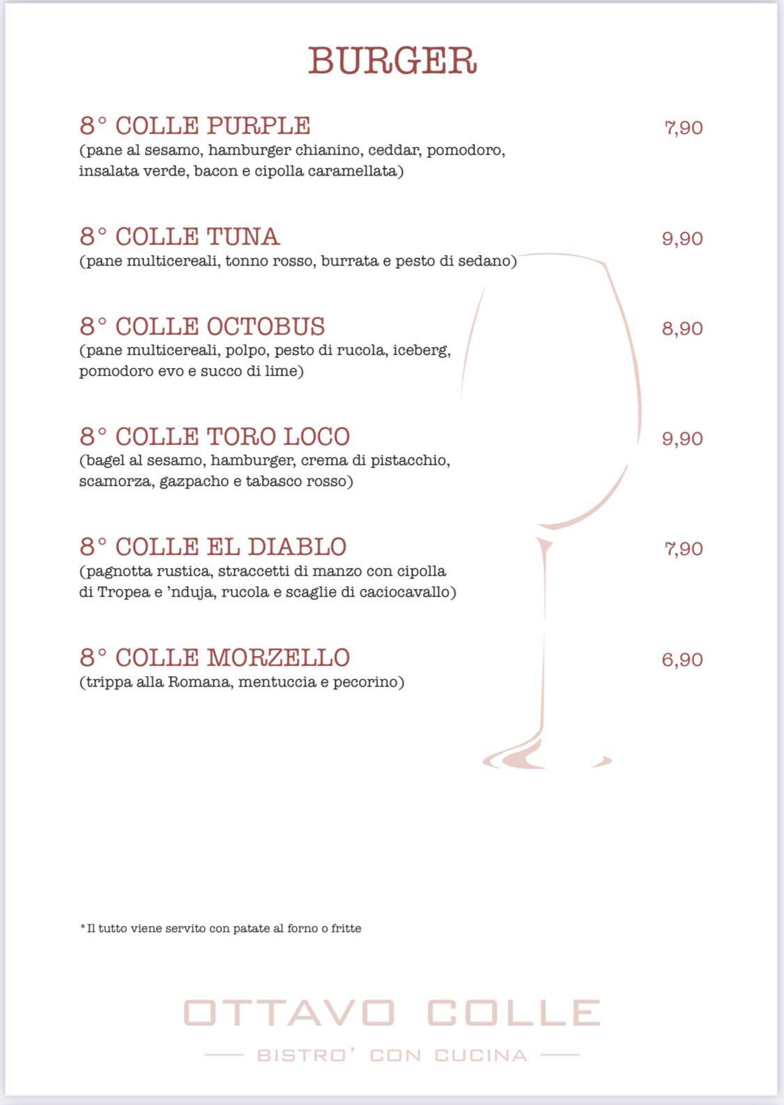 Menu di Ottavo Colle - Bistrot con Cucina 